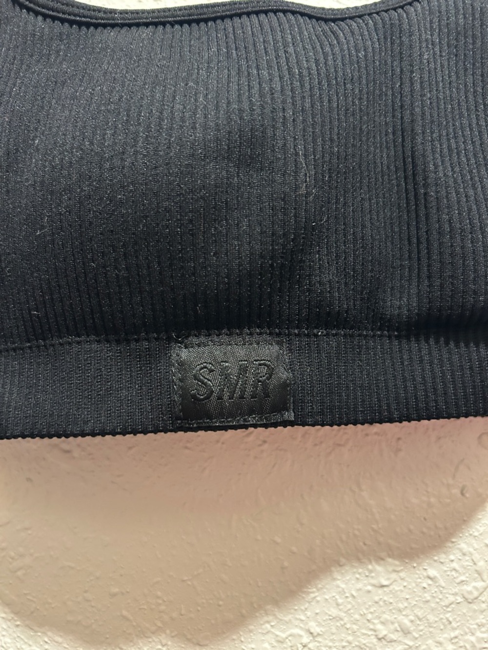 Black Ribbed Crop workout top - Picture 4 of 5